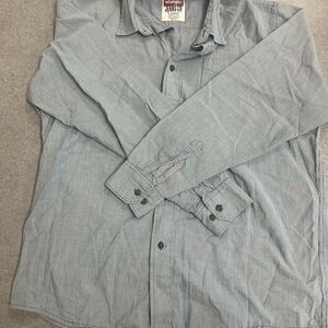 Wrangler Striped Blue and White Button-up Shirt